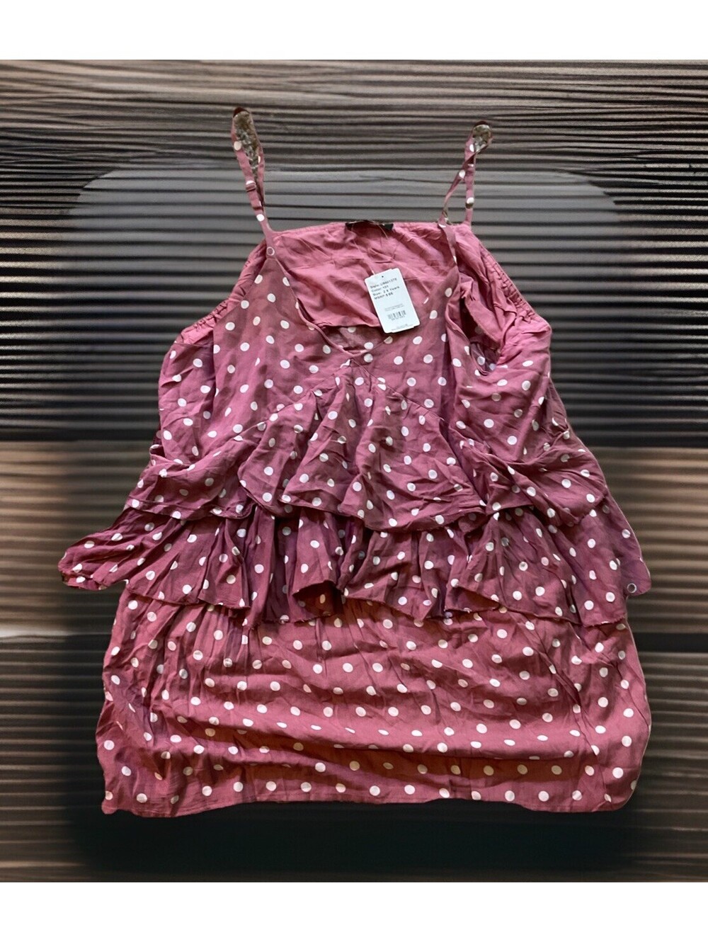 SUZANNE BETRO Women's (Size 2X) Short Sleeve V Neck Polka Dot Tank Top NWT